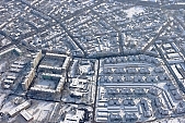 Szeged, town, city, winter, wintry, snow, snowy, snowy roof, freeze, cold, ice, building estate, housing estate, aerials, air photographs, city center, square, landscape, line of houses, street, streets, car, road, cars, building, buildings, critter, haze, steam, vapor, roads, ways, park, garden, environment, ambience, neighbor, neighborhood, everyday life, at home, countryside, aldermanry, plan, air, aerial, air photograph, air photo, tower, CD 0029, Kiss Lszl, Lszl Kiss