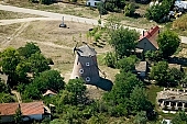 Szegvar, windmill, shingle, art relic, national monument, farmhouse, homestead, farm, revolving energy, Csongrad county, rye, mill, flour, sleet, to grind, to mill, millstone, grindstone, barley, core, millet, grind, milling, monument, cross, crossroad, pound, hutch, miller, chaff, wheat, gearing, shoot, grain, house, wind, green, garden, recreation, relaxation, repose, rest, silence, quiet, orchard, houses, road, carriageway, bread, fence, tree, trees, air photograph, air photo, air photos, aerials, birds eye view, of birds eye view, building, buildings, everyday life, at home, countryside, plan, air, aerial, square, plot, development, beauty, beautiful, pretty, white, blue, brown, yellow, flat, gray, dirt road, sand, lowland, regular, CD 0029, Kiss Lszl, Lszl Kiss