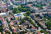 Hodmezovasarhely, Hungary, Csongrd county, air photograph, panorama, church, shooting, green, mayors office, central, perspective, air photo, air photos, tree, trees, summer, spring, residential area, residential section, block of flat, block of flats, mansion, mansions, aerials, aerial, birds eye view, outskirts, city center, pool, vat, garden city, garden suburb, house, houses, line of houses, street, streets, building, buildings, road, roads, ways, garden, environment, ambience, neighbor, neighborhood, plan, square, gardens, rooftop, of birds eye view, CD 0029, Kiss Lszl, Lszl Kiss