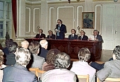 SZTE, erudites, presidency, council-chamber, participant, college population, dr, Szeged, appreciation, recollection, harangue, spoken word, conference, convention, SZOTE, Szent-Gyrgyi Albert, memory, meeting, Nobel, award, assembly hall, board meeting, office, bureau, president, president office, univesity, erudite, learned, learnid from Szeged, science, professor emeritus, incorporate body, faculty, scientific conference, CD 0045, Kiss Lszl, Lszl Kiss