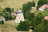 Szegvar, Csongrad county, mill, homestead, farm, revolving energy, art relic, national monument, farmhouse, rye, flour, cross, crossroad, pound, hutch, miller, sleet, windmill, to grind, to mill, shingle, millstone, grindstone, barley, core, millet, grind, milling, monument, chaff, wheat, gearing, shoot, grain, house, wind, green, garden, recreation, relaxation, repose, rest, silence, quiet, orchard, houses, road, carriageway, bread, fence, tree, trees, air photograph, air photo, air photos, aerials, birds eye view, of birds eye view, building, buildings, everyday life, at home, countryside, plan, air, aerial, square, plot, development, beauty, beautiful, pretty, white, blue, brown, yellow, flat, gray, dirt road, sand, lowland, regular, CD 0029, Kiss Lszl, Lszl Kiss
