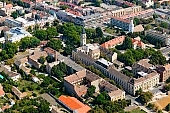 Hodmezovasarhely, Hungary, Csongrad county, air photograph, panorama, church, spring, residential area, residential section, mayors office, shooting, green, tree, trees, air photo, summer, central, perspective, air photos, block of flat, block of flats, mansion, mansions, aerials, aerial, birds eye view, outskirts, city center, pool, vat, garden city, garden suburb, house, houses, line of houses, street, streets, building, buildings, road, roads, ways, garden, environment, ambience, neighbor, neighborhood, plan, square, gardens, rooftop, of birds eye view, CD 0029, Csongrd county, Kiss Lszl, Lszl Kiss