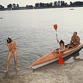 nudist, rowing, unclad, stripped, in a state of nature, in the buff, in the nude, naturist beach, naturist family, fry, swelter, boat, boating, nudist women, sunlight, naturist, disengagement, distraction, resource, naturist girl, sands, family, game, recreation, water, tobe under water, young, sunbathing, laughing, laugh, dame, lady, naturist woman, sand, happy, sun, relaxation, repose, rest, way, countenance, look, nature, summer, holidays, health, as brown as a berry, near nature, beach, waterfront, lake, lake side, field naturist, Polish, Poland, Kryspinow, 1989, CD 0061