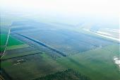 field, arable, clod, earth, ploughland, tillage, cultivation, grower, agriculture, agricultural land, air, aerial, air photograph, air photo, of the air, plan, inland inundation, water, green, grass, nature, grain, soil, ground, parcel, plow, cereals, cornfield, corn, brown, forest, dirt road, canal, hose-pipe, birds eye view, of birds eye view, Kiss Lszl, Lszl Kiss