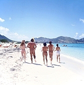 naturism, naturist, running, jog, tableau, competition, naturist man, naturist lady, nudist, nudist lady, naturist woman, naturist girl, nudist man, St Martin, Club Orient, Orient, girl, woman, club, man, unclad, stripped, naked, sky, wet, peace, affection, liking, love, unclothed, adult, floor, storied, storeyed, nature, in the nature, blue, sand, island, beach, coast, sea, billows, deep, wind, hair, pie in the sky, laughing, laugh, smile, together, delight, zest for life, barb, warm, water, gale, CD 0034
