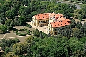 Hungary, Nagymagocs, estate, architecture, park, castle, eclectic, neobaroque, Karolyi castle, lake of Nagymagocs, waterworks, 1896/97, count Imre Karolyi, builder, style, air photograph, air photo, garden, well-kept, arboretum, tree, forest, Tiszawood, all kinds of pine, virgin oak, evergreen, sycamore, U formed, renewes, tourism spetacle, aerial, luftbild, CD 0056, Kiss Lszl, Lszl Kiss